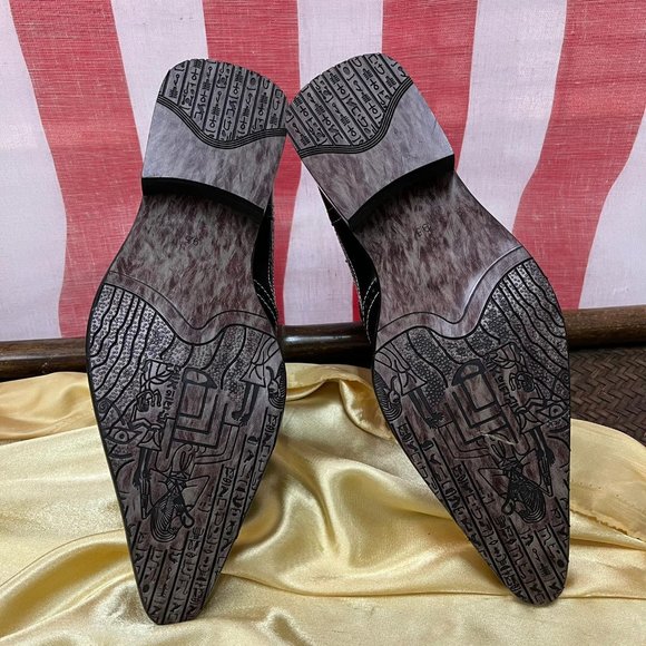 SOLD NWB MODA MAX Genuine LEATHER shoes ITALY BM3864-12 black - Picture 6 of 7